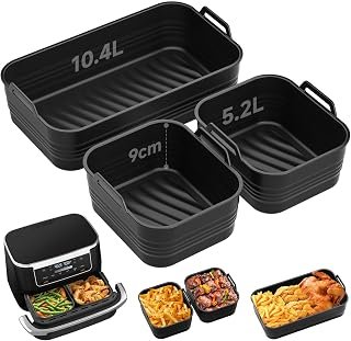 Alyvisun Moule Silicone Air Fryer, 3 Pièces Plat pour Airfryer 10 L/10,4 L